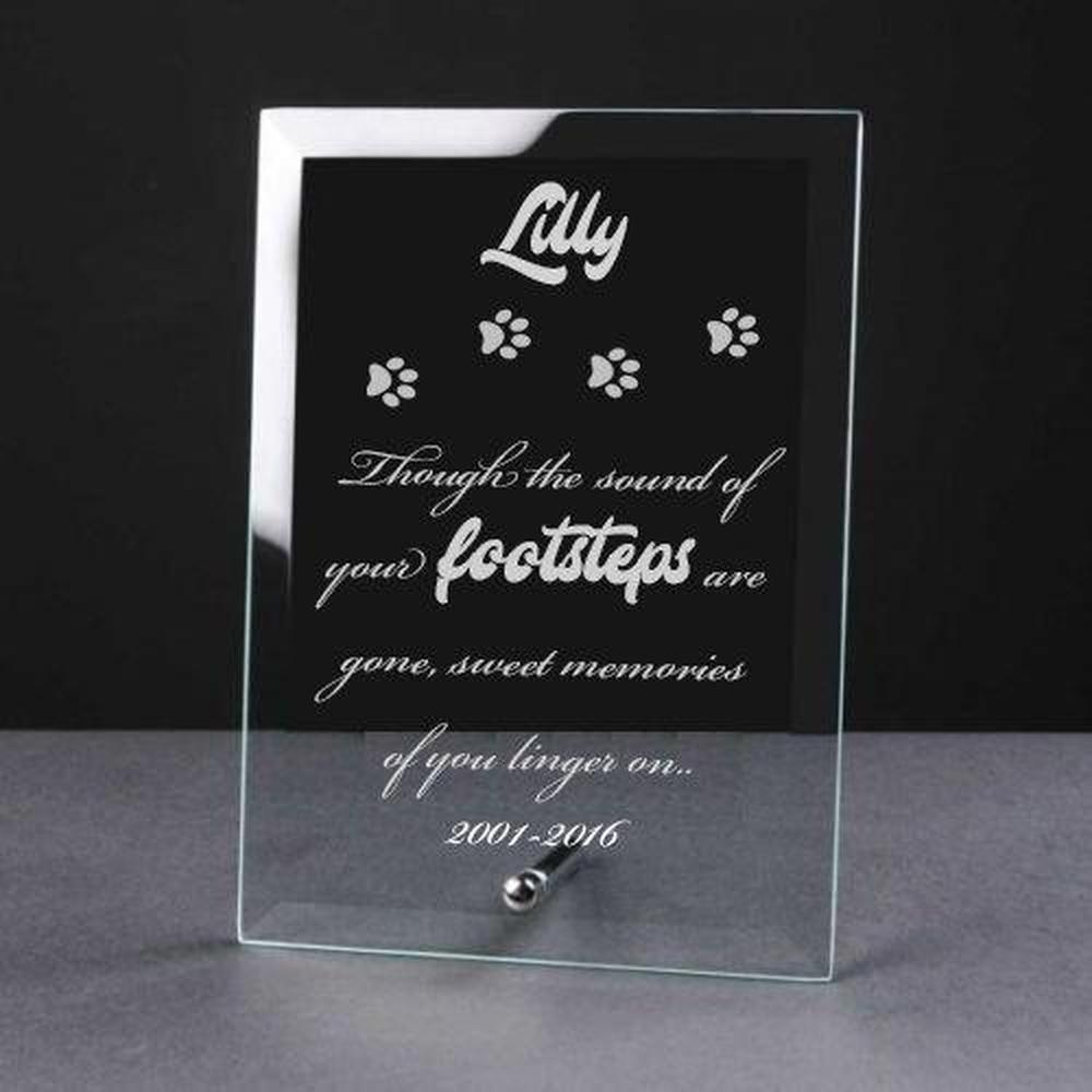 Personalised Engraved Cat Remembrance Glass Plaque - ukgiftstoreonline