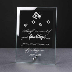 Personalised Engraved Cat Remembrance Glass Plaque - ukgiftstoreonline