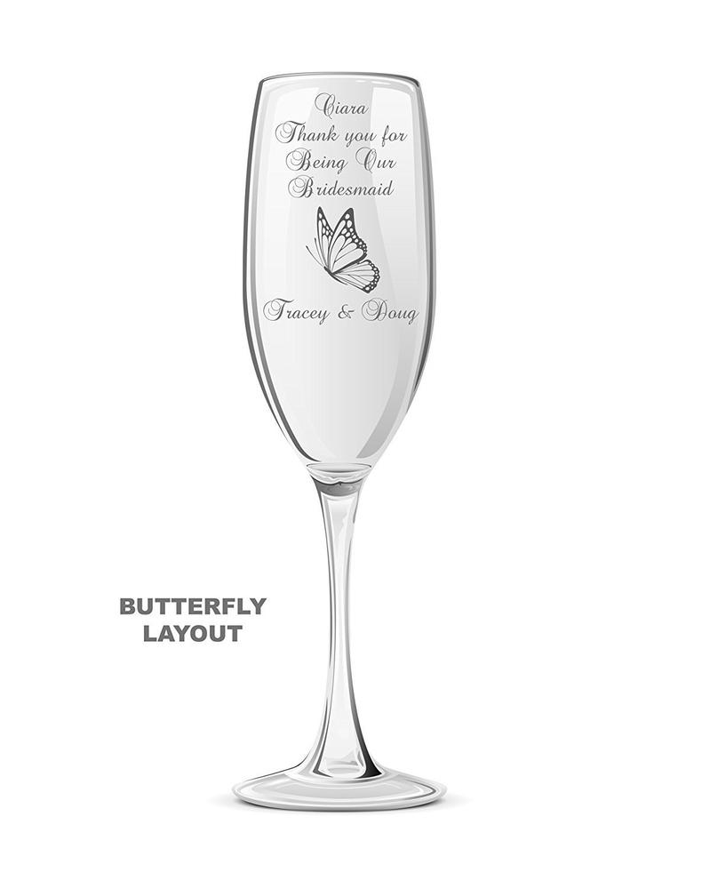 Personalised Engraved Champagne Prosecco Glass Flute Bridesmaid Gift GIPF0007BR1 - ukgiftstoreonline