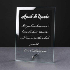 Personalised Engraved Glass Plaque Aunt and Uncle Gift - ukgiftstoreonline