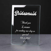Personalised Engraved Glass Plaque Bridesmaid Gift - ukgiftstoreonline