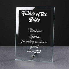 Personalised Engraved Glass Plaque Father Of The Bride Gift - ukgiftstoreonline