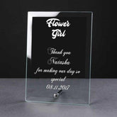 Personalised Engraved Glass Plaque Flower Girl Gift Personalised Crystal Glass ukgiftstoreonline