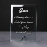 Personalised Engraved Glass Plaque Gran Gift Personalised Crystal Glass ukgiftstoreonline