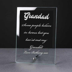 Personalised Engraved Glass Plaque Grandad Gift - ukgiftstoreonline