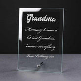 Personalised Engraved Glass Plaque Grandma Gift - ukgiftstoreonline