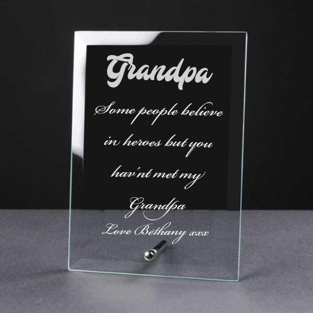 Personalised Engraved Glass Plaque Grandpa Gift - ukgiftstoreonline