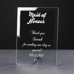 Personalised Engraved Glass Plaque Maid Of Honour Gift - ukgiftstoreonline