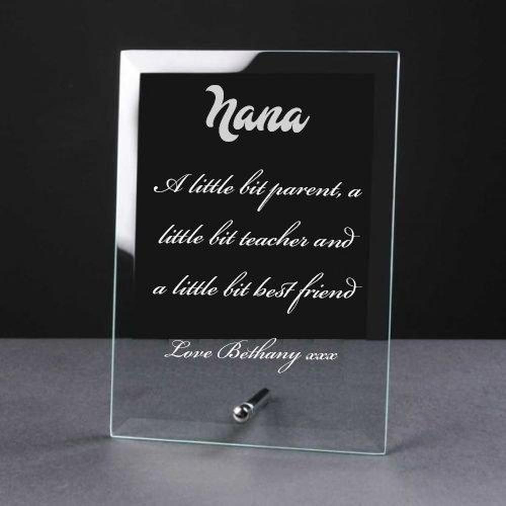 Personalised Engraved Glass Plaque Nana Gift - ukgiftstoreonline