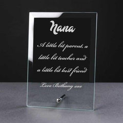 Personalised Engraved Glass Plaque Nana Gift - ukgiftstoreonline