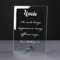 Personalised Engraved Glass Plaque Uncle Gift - ukgiftstoreonline