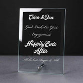 Personalised Engraved Happily Ever After Glass Plaque Engagement Gift - ukgiftstoreonline