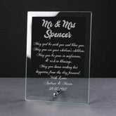 Personalised Engraved Irish Wedding Sentiment Glass Plaque Elegant Gift - ukgiftstoreonline