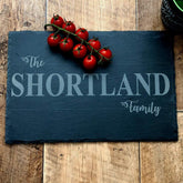 Personalised family themed slate Place mat gift - ukgiftstoreonline