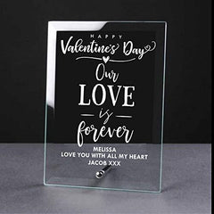 Personalised Glass Plaque Our Love Is Forever - ukgiftstoreonline
