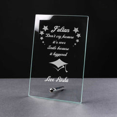 Personalised Graduation Keepsake Glass Plaque Gift - ukgiftstoreonline