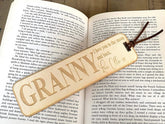 Personalised Granny Gift Wooden Bookmark with Sentiment - ukgiftstoreonline