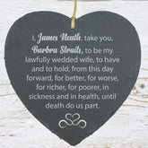 Personalised Husband Wife Wedding Vow Large Heart Slate - ukgiftstoreonline