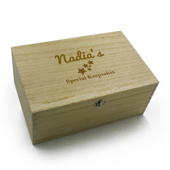 Personalised Large Baby wooden Memories Keepsake Box Keepsake Memory Box Raised Words