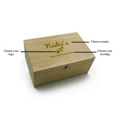 Personalised Large Baby wooden Memories Keepsake Box - ukgiftstoreonline