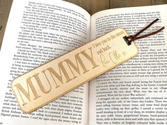Personalised Mummy Gift Wooden Bookmark with Sentiment Personalised Bookmark ukgiftstoreonline