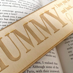 Personalised Mummy Gift Wooden Bookmark with Sentiment - ukgiftstoreonline