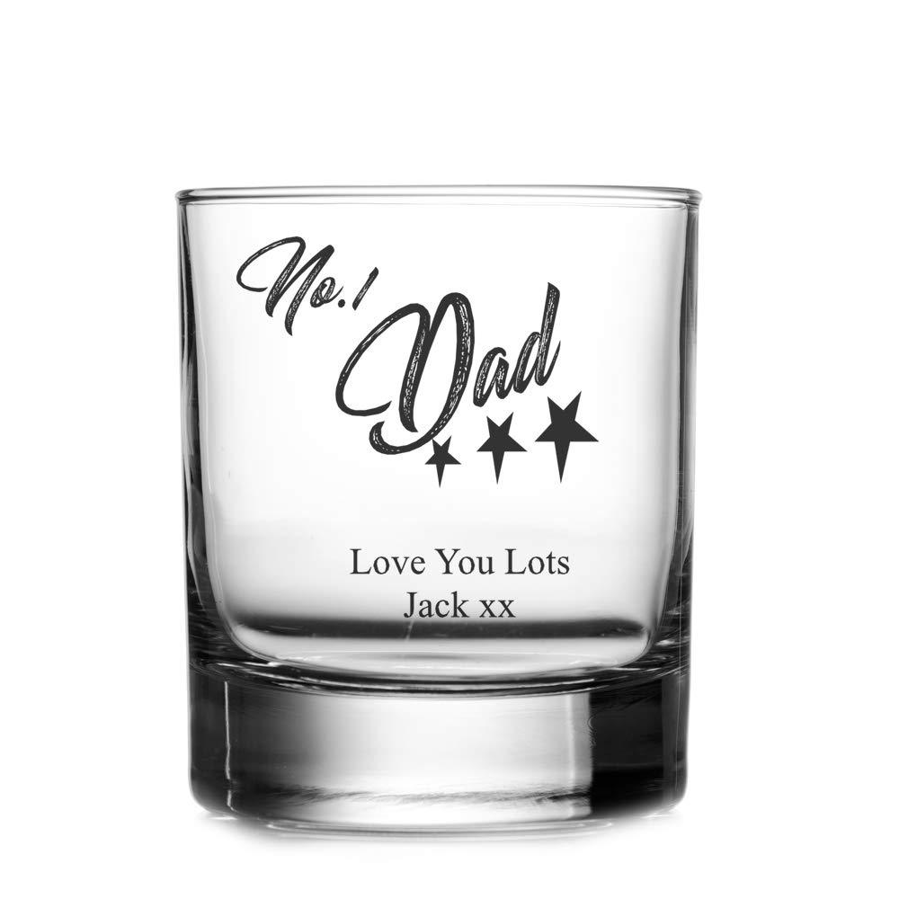 Personalised Number One Dad whiskey Glass Personalised Whiskey Glass ukgiftstoreonline