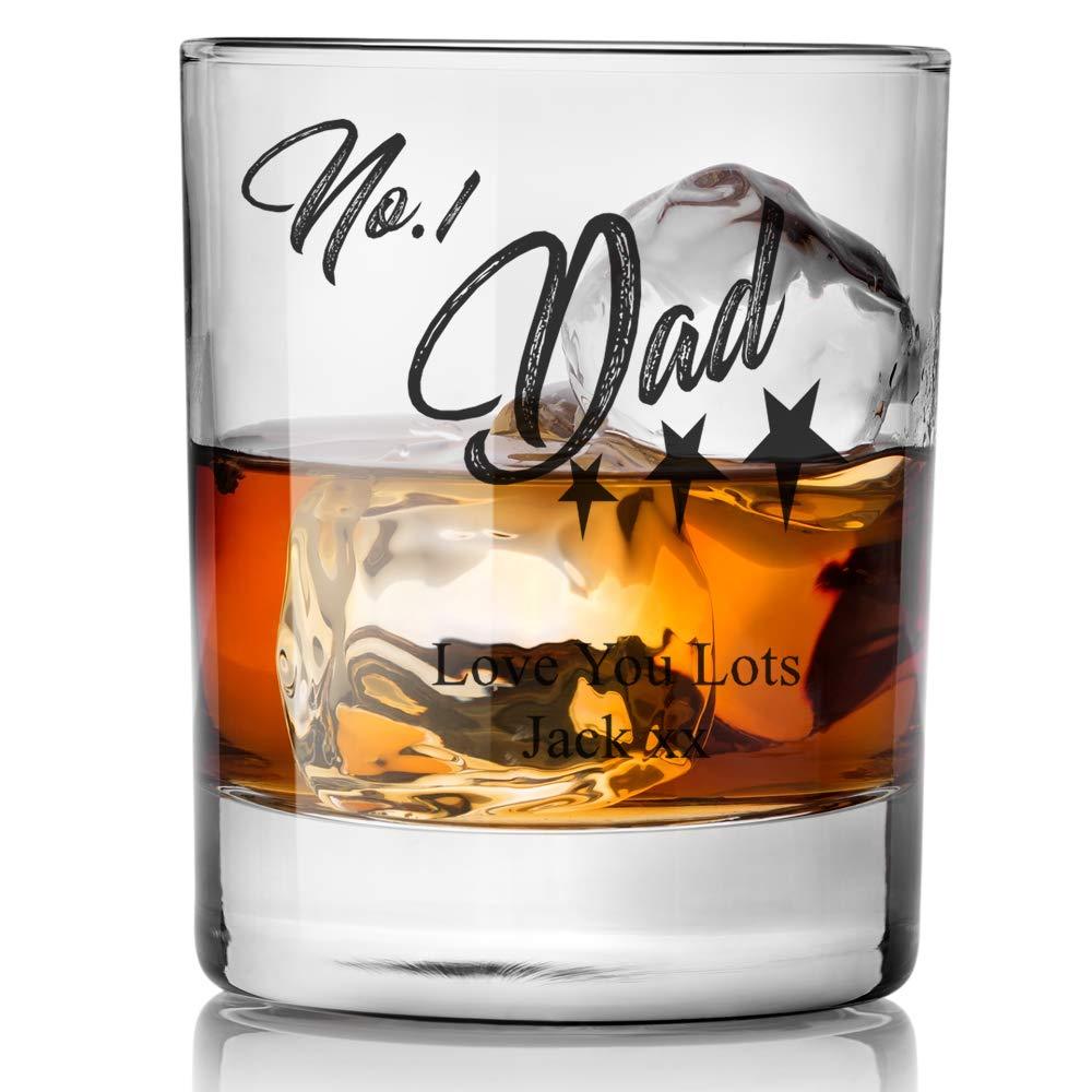 Personalised Number One Dad whiskey Glass Personalised Whiskey Glass ukgiftstoreonline