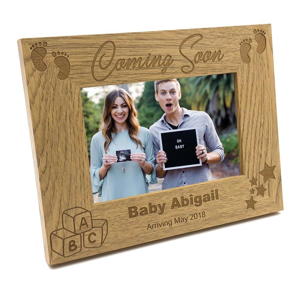 Personalised Pregnancy Announcement Wooden Baby Scan Photo Frame Gift - ukgiftstoreonline