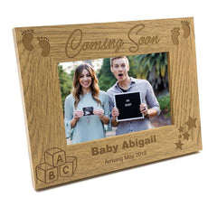 Personalised Pregnancy Announcement Wooden Baby Scan Photo Frame Gift - ukgiftstoreonline