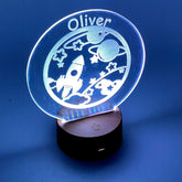 Personalised Rocket and Stars Night Lamp for Boys 7 Colour Changing - ukgiftstoreonline