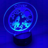 Personalised Rocket and Stars Night Lamp for Boys 7 Colour Changing - ukgiftstoreonline