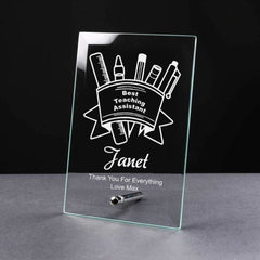 Personalised Teaching Assistant Thank You Gift Glass Plaque - ukgiftstoreonline