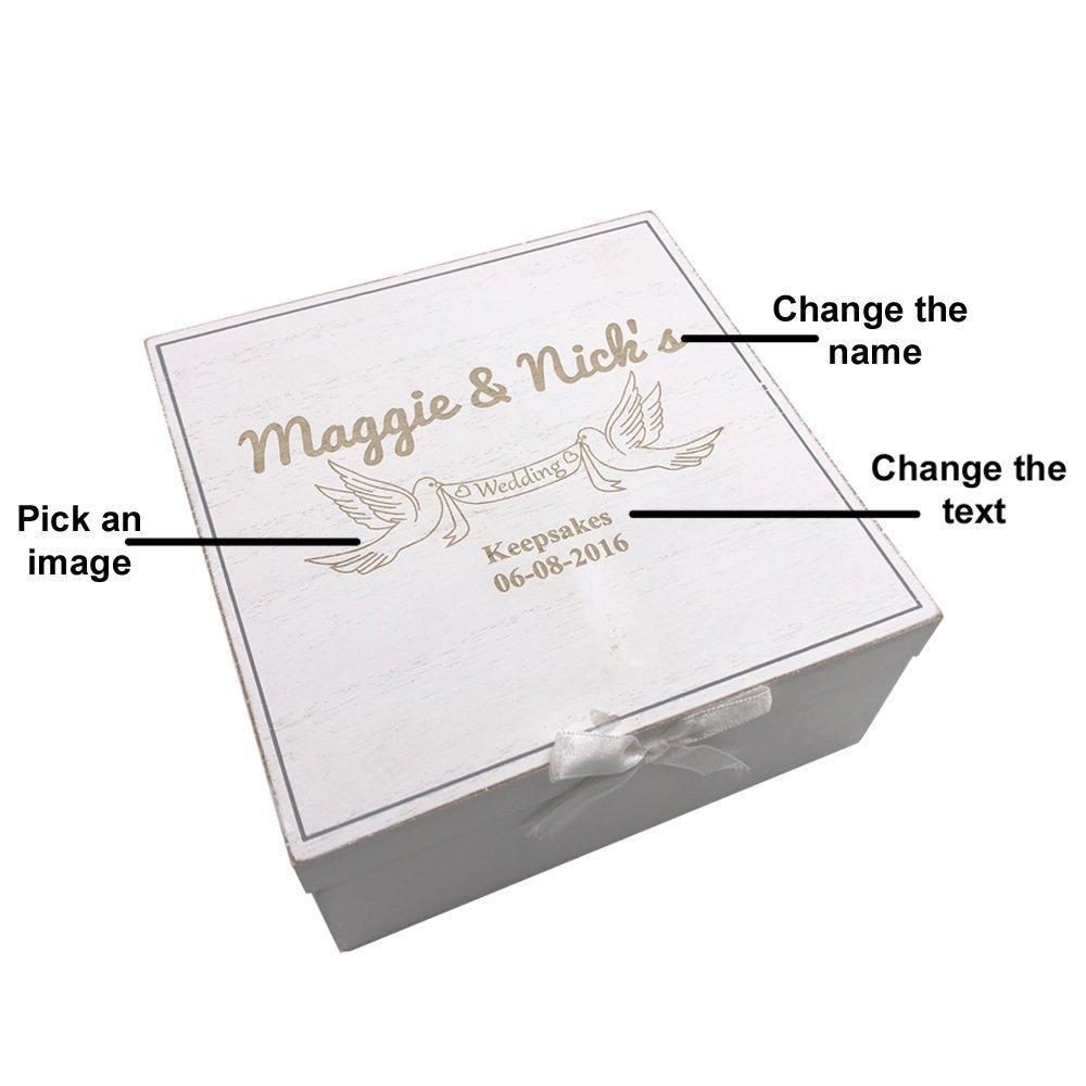 Personalised Vintage Style Wedding wooden Memories Keepsake Box Keepsake Memory Box Wedding Keepsakes