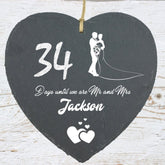 Personalised Wedding Countdown Slate Plaque Sign Engagement Gift - ukgiftstoreonline