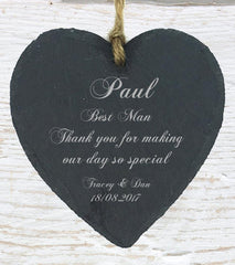 Personalised Wedding Gift Slate Wedding Favour Bridesmaid Maid Honour - ukgiftstoreonline