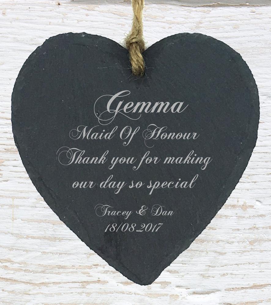 Personalised Wedding Gift Slate Wedding Favour Bridesmaid Maid Honour - ukgiftstoreonline
