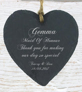 Personalised Wedding Gift Slate Wedding Favour Bridesmaid Maid Honour - ukgiftstoreonline