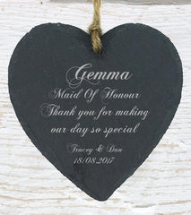 Personalised Wedding Gift Slate Wedding Favour Bridesmaid Maid Honour - ukgiftstoreonline