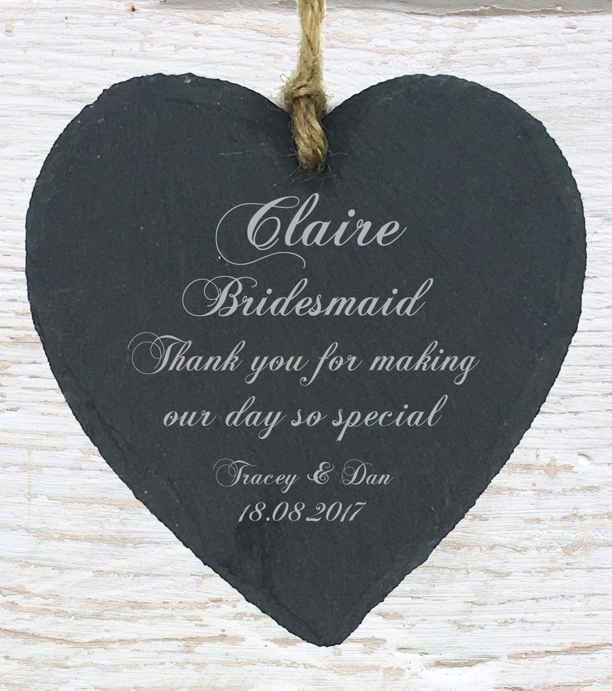 Personalised Wedding Gift Slate Wedding Favour Bridesmaid Maid Honour - ukgiftstoreonline