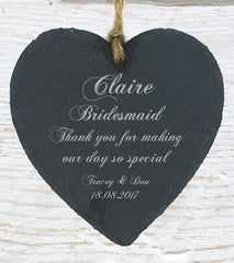 Personalised Wedding Gift Slate Wedding Favour Bridesmaid Maid Honour - ukgiftstoreonline