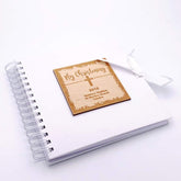 Personalised White Christening Scrapbook Photo Album or Guest Book - ukgiftstoreonline
