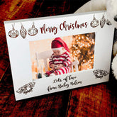 Personalised White Wooden Christmas Photo Frame Gift From Baby - ukgiftstoreonline
