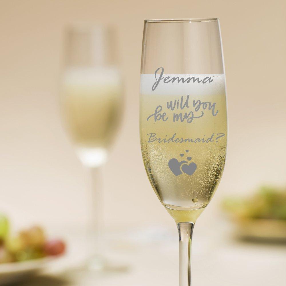 Personalised Will You Be My Bridesmaid Champagne Glass - ukgiftstoreonline