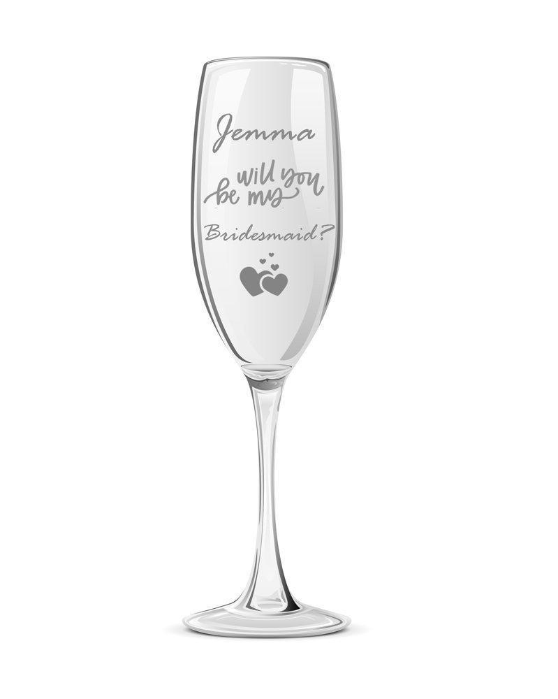 Personalised Will You Be My Bridesmaid Champagne Glass - ukgiftstoreonline