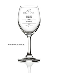 Personalised Wine Glass Wedding Favour Gift Bridesmaid Maid Honour - ukgiftstoreonline