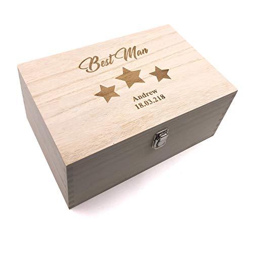 Raised Words Best Man Gift Personalised Large wooden Keepsake Box Gift - ukgiftstoreonline