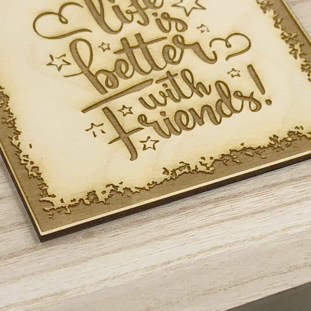 Raised Words Large Wooden Friendship Keepsake Box Gift Keepsake Memory Box Raised Words