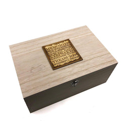 Raised Words Large Wooden Memory Keepsake Box - ukgiftstoreonline