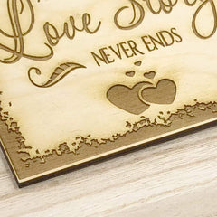 Raised Words Large Wooden True Love Story Keepsake Box Gift - ukgiftstoreonline